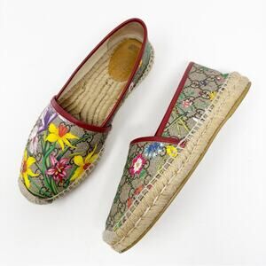 Gucci GG Supreme Flora Espadrilles Size 38